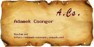Adamek Csongor névjegykártya